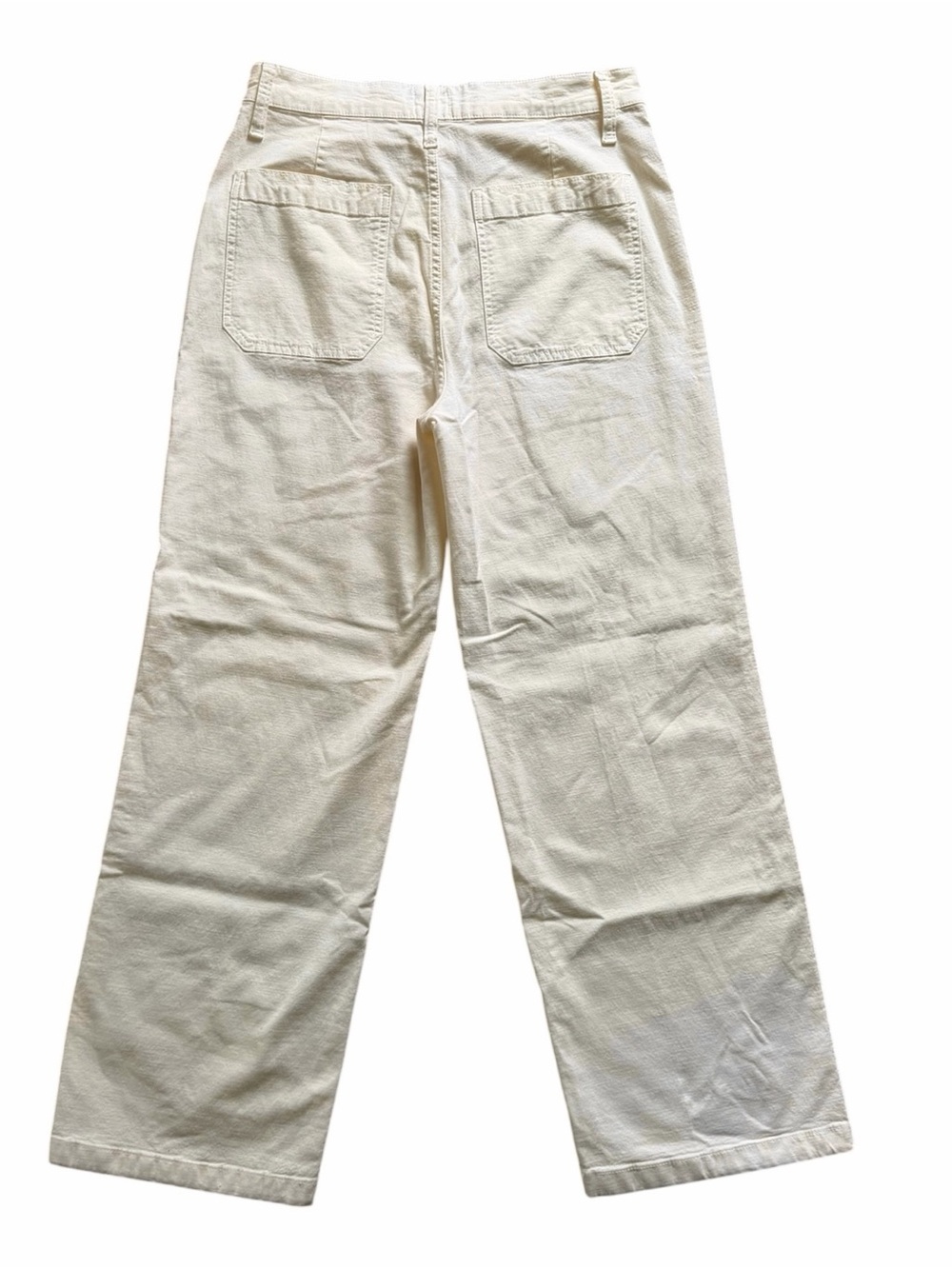 J. Crew Women’s Slim Wide Leg Twill Pant 29T Ecru High Waist Stretch NWT - Picture 5 of 8